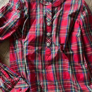 Talbots Plaid Shirt with Jewel buttons